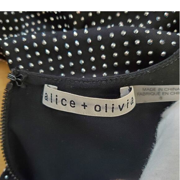 Alice and Olivia Freddie Stud Rhinestone Embellished Jumpsuit Long Sleeve Size 8 - Picture 14 of 16